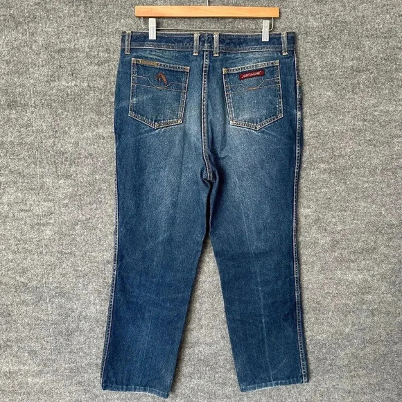 Vintage 80s Jordache Jeans Mens 34 x 27 Horse Head Straight Leg Faded Denim